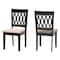 Baxton Studio Florencia Modern Beige Fabric and Espresso Brown Finished Wood 2-Piece Dining Chair Set 231-2PC-13206-ZORO - alternate 1